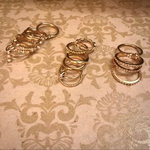 SALE!! 16 Pieces Stackable Ring Set Gold Color
